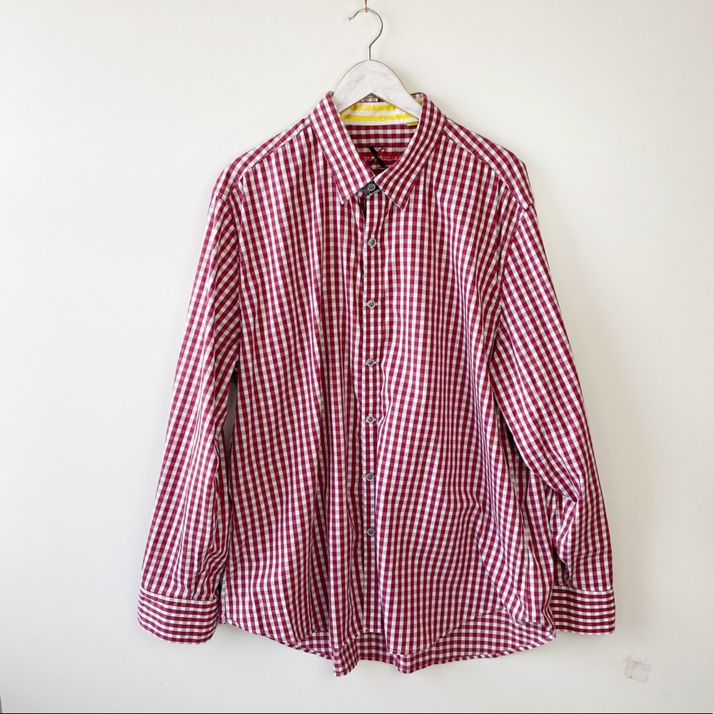 ROBERT GRAHAM 4XL Men’s Red Plaid Dress Shirt